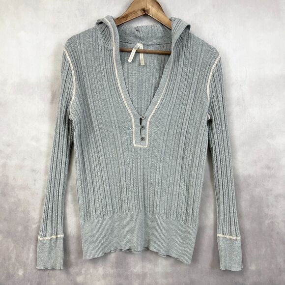 Y2K High Sierra Hooded Sweater Womens Large Vintage Bratz 2000s Retro Cable Knit - Picture 1 of 8